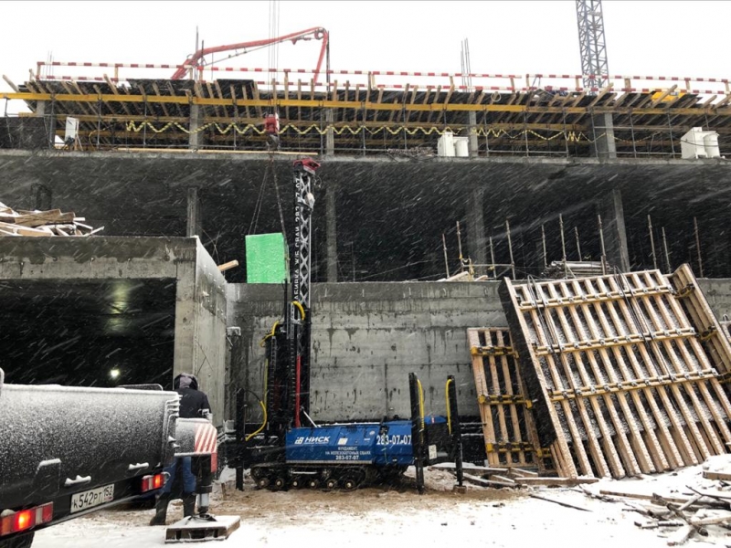 Забивка свай С40.30-8 (сечение 300х300 мм). КМ ТАУЭР г.Н.Новгород