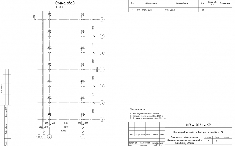 Забивка ж/б свай С30.30-3-44шт. г.о. Бор