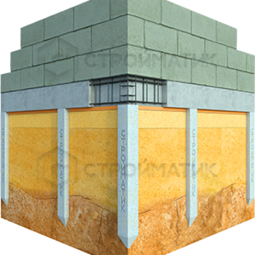 Фундамент для дома или бани на забивных ж/б сваях